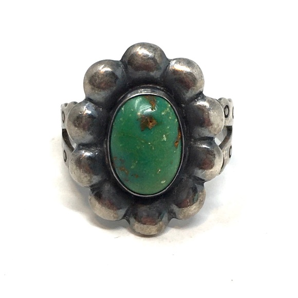 Vintage 925 Navajo Flower Ring - Picture 3 of 6